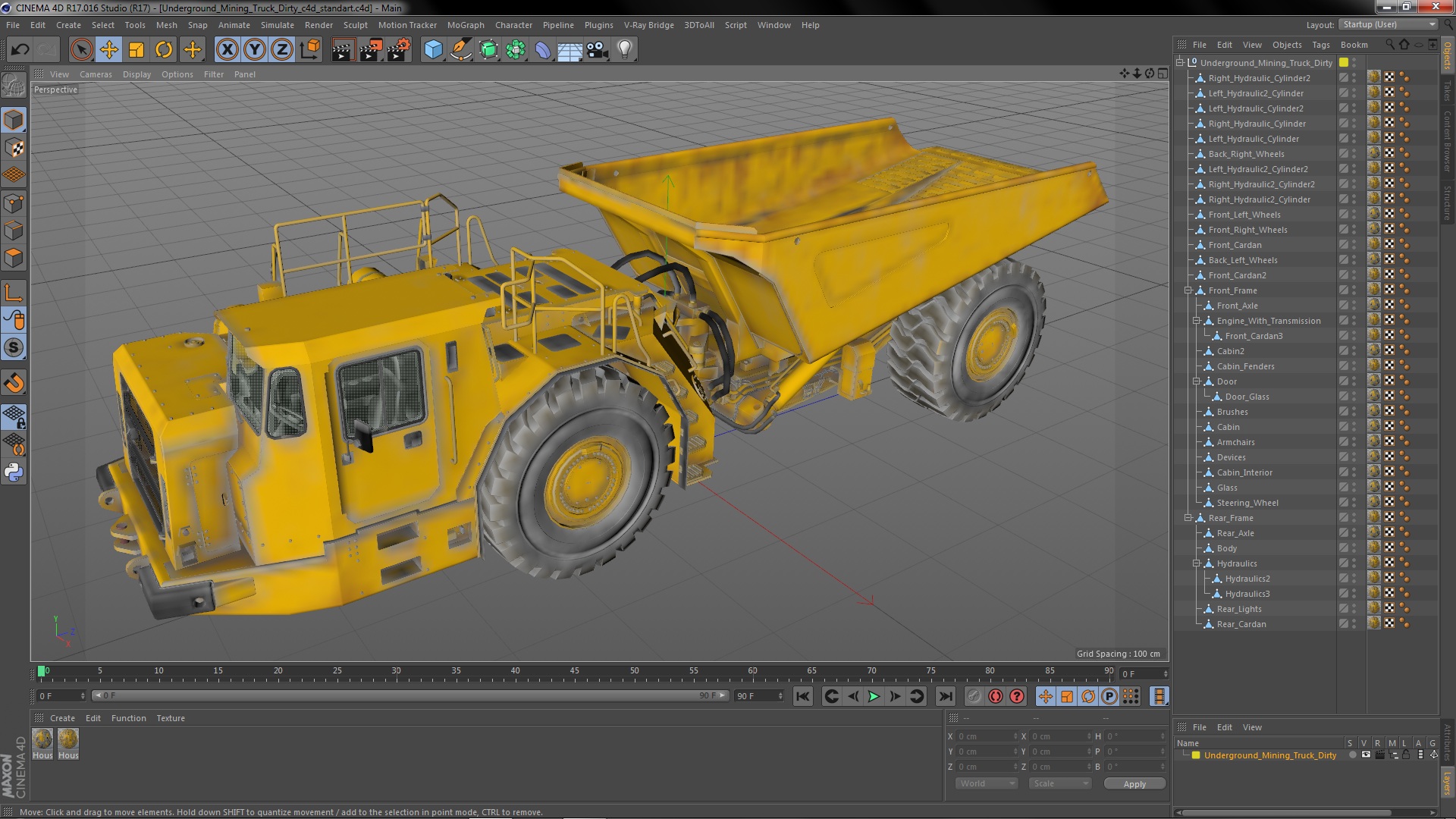 3D model Underground Mining Truck Dirty