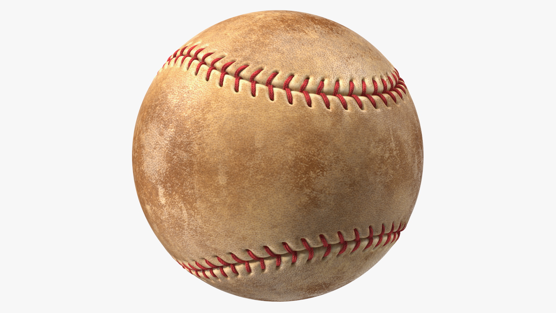 Brown Leather Baseball Ball 3D