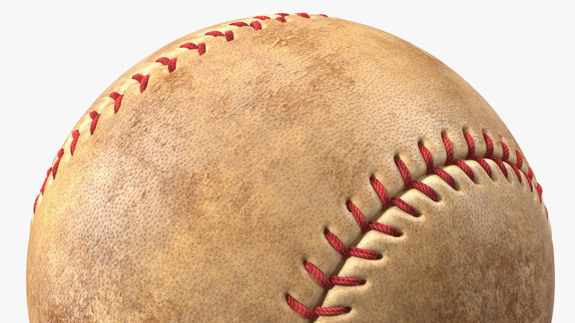 Brown Leather Baseball Ball 3D