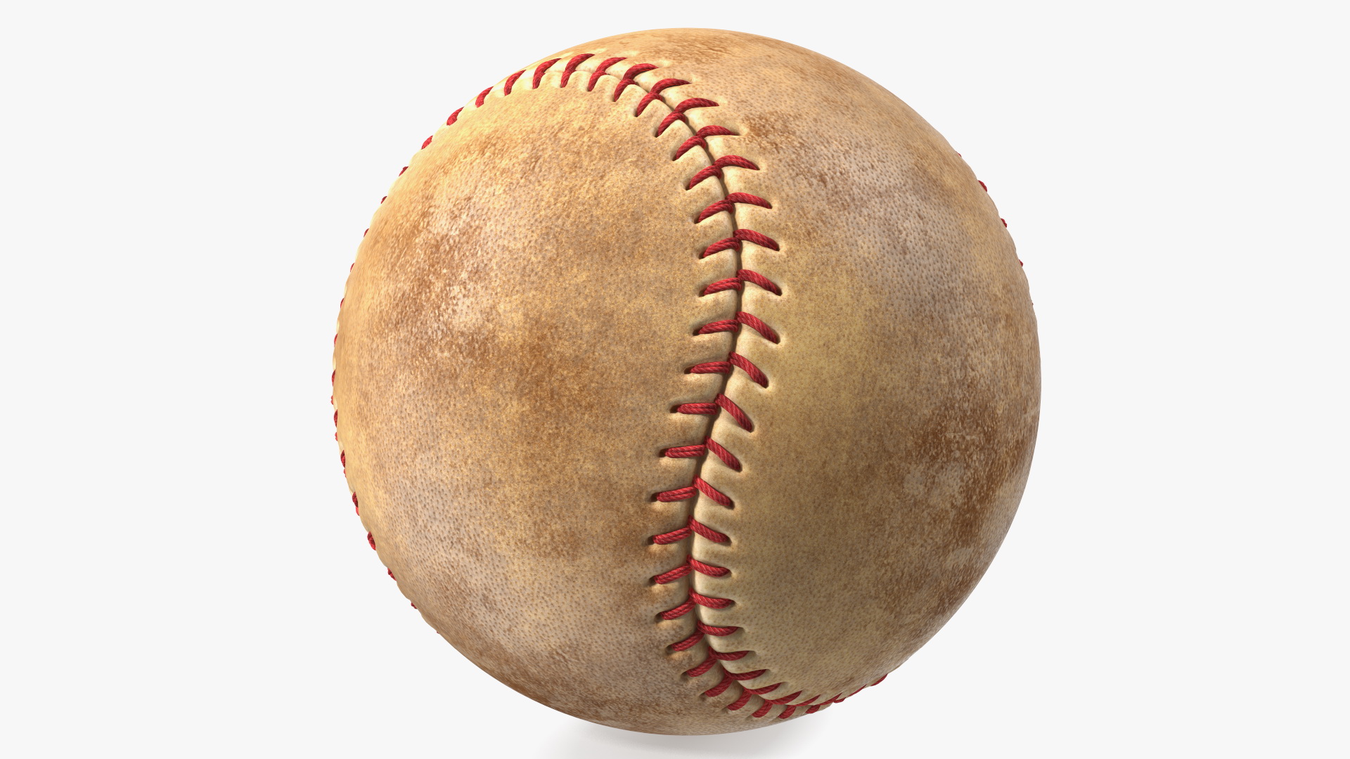 Brown Leather Baseball Ball 3D