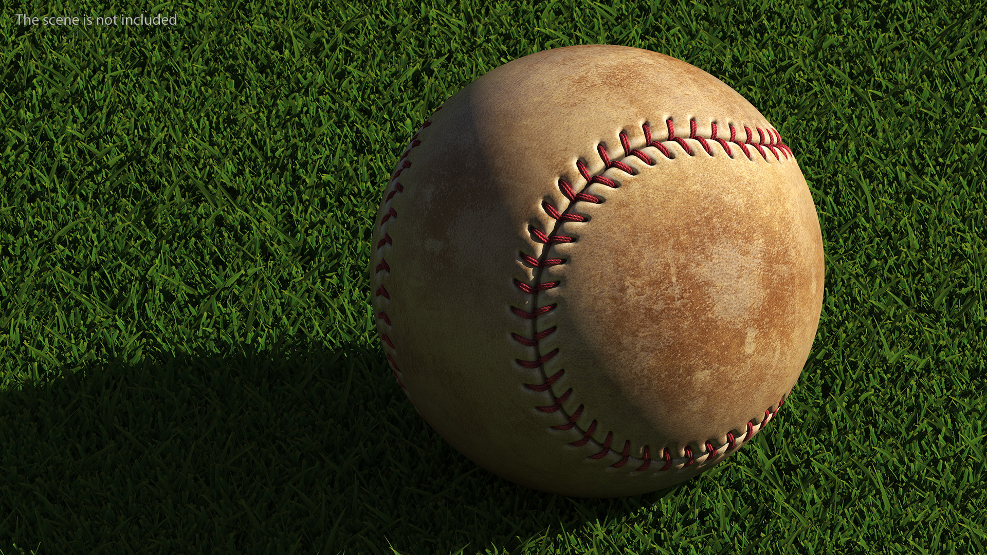 Brown Leather Baseball Ball 3D