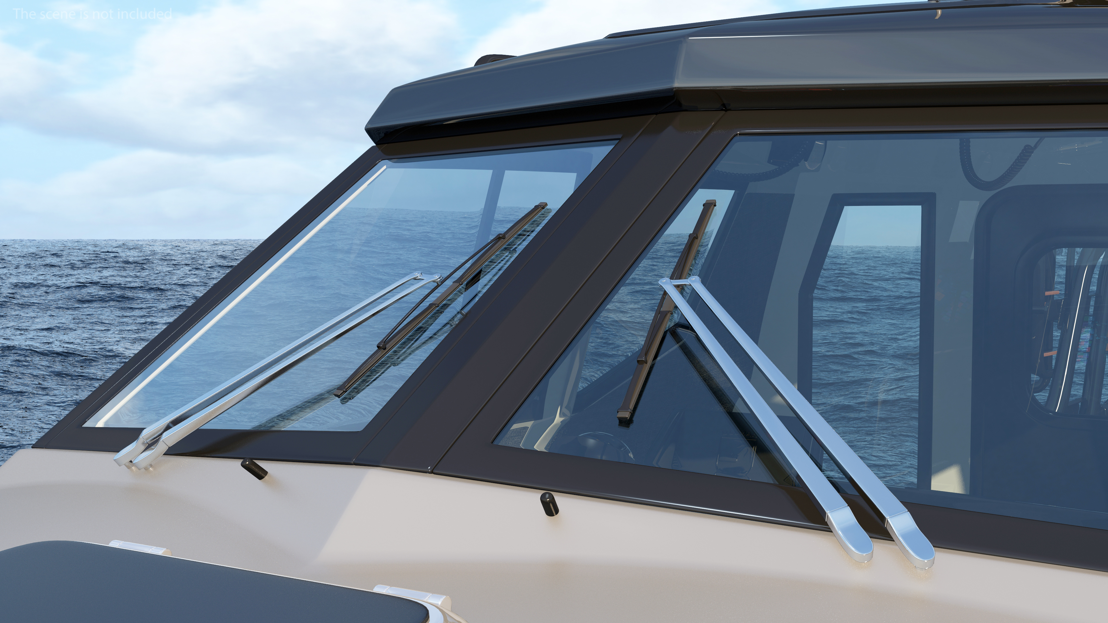 3D model Boat Grey Waverider 1060 GRP Cabin Rigged for Cinema 4D