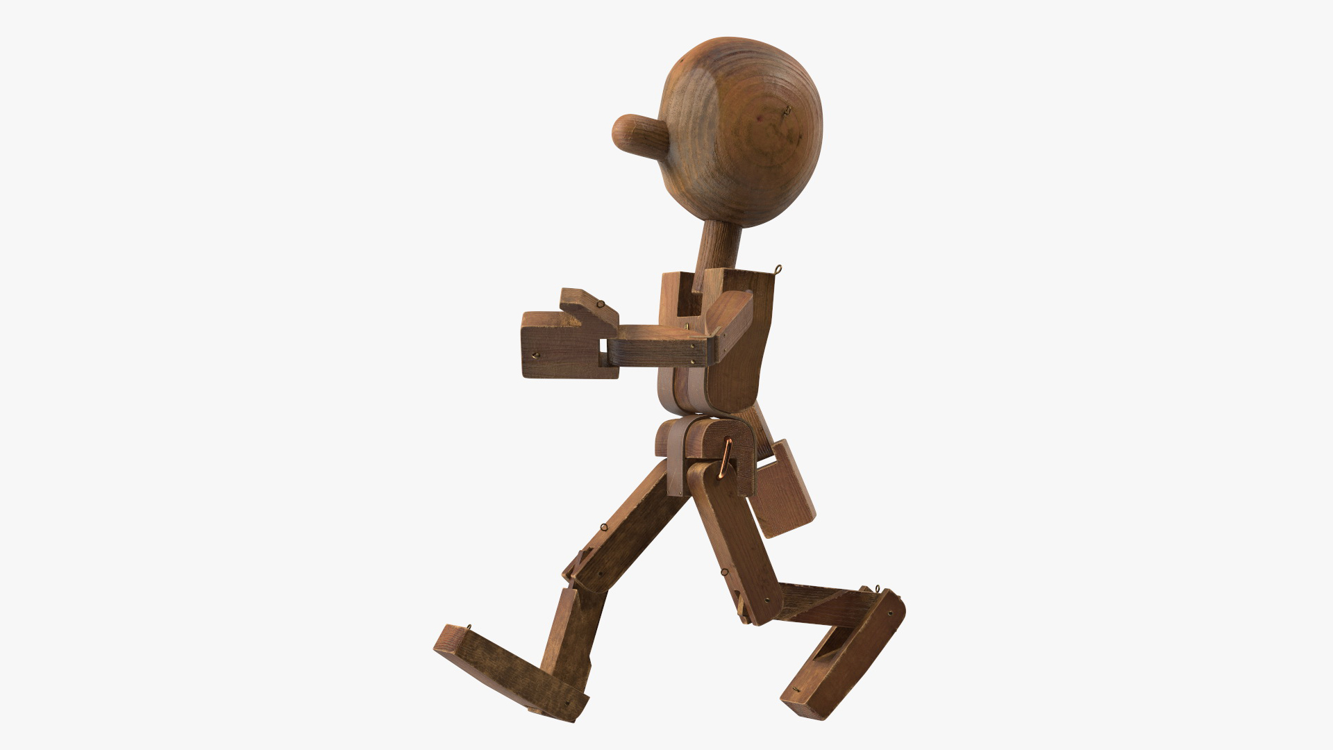 3D Dirty Wooden Character Rigged for Modo model