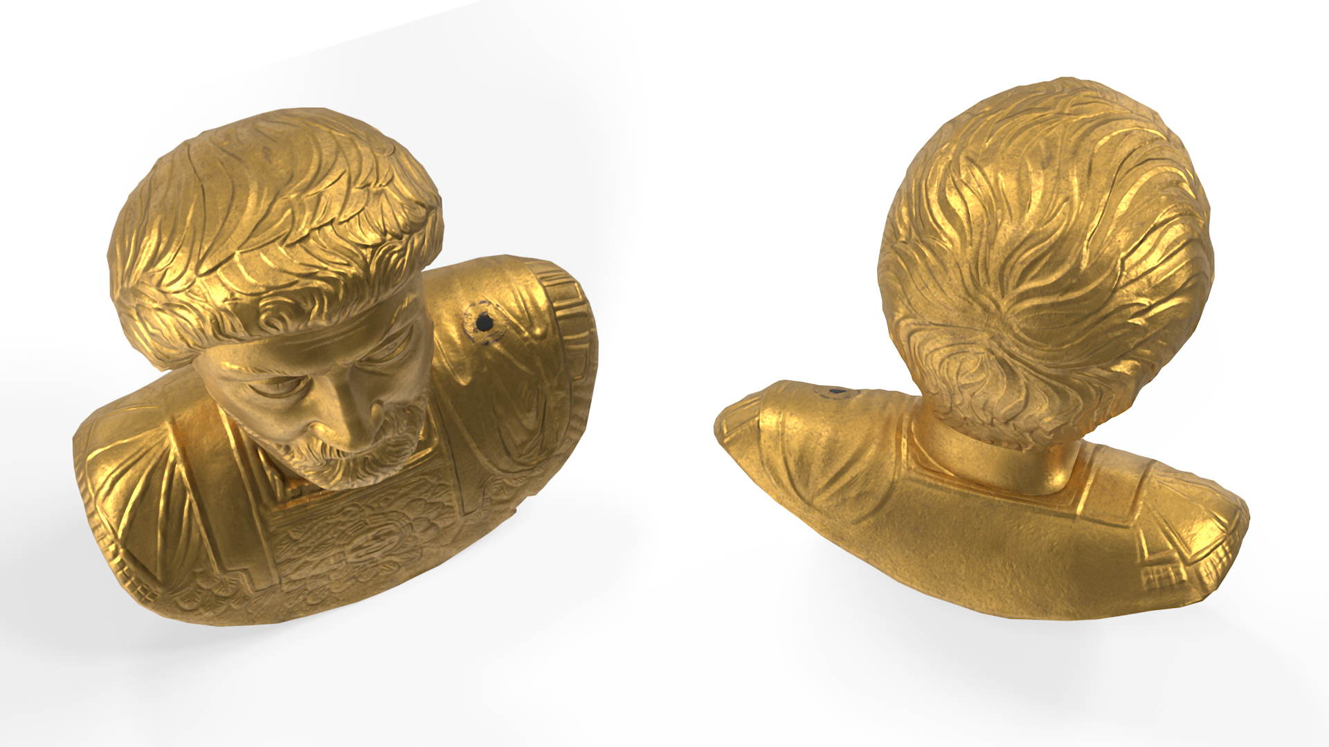 3D model Golden Bust of Marcus Aurelius