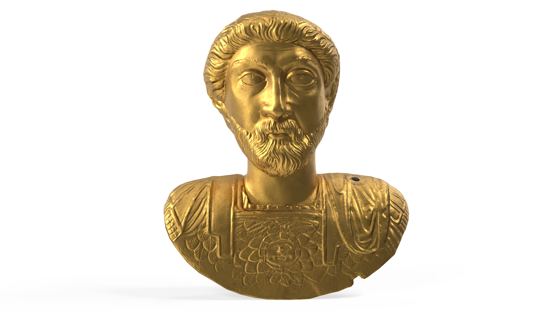 3D model Golden Bust of Marcus Aurelius