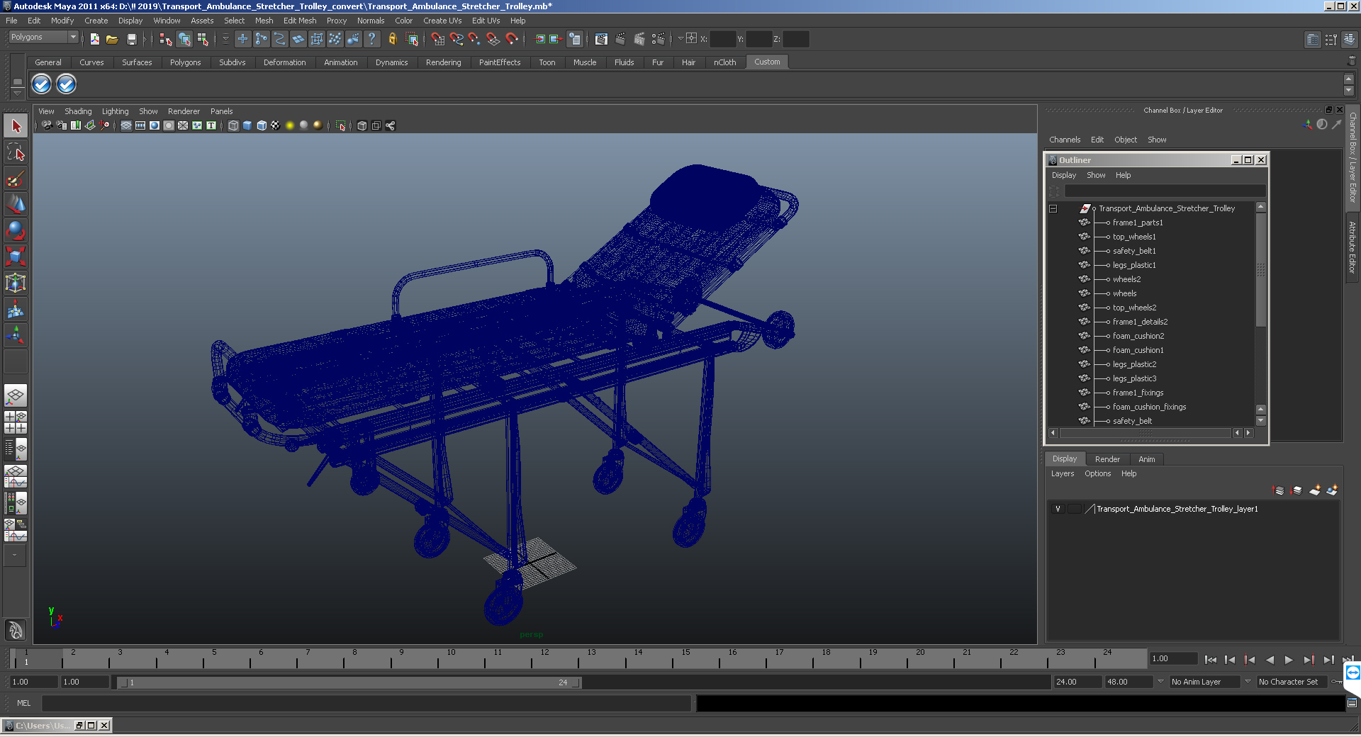 Transport Ambulance Stretcher Trolley 3D