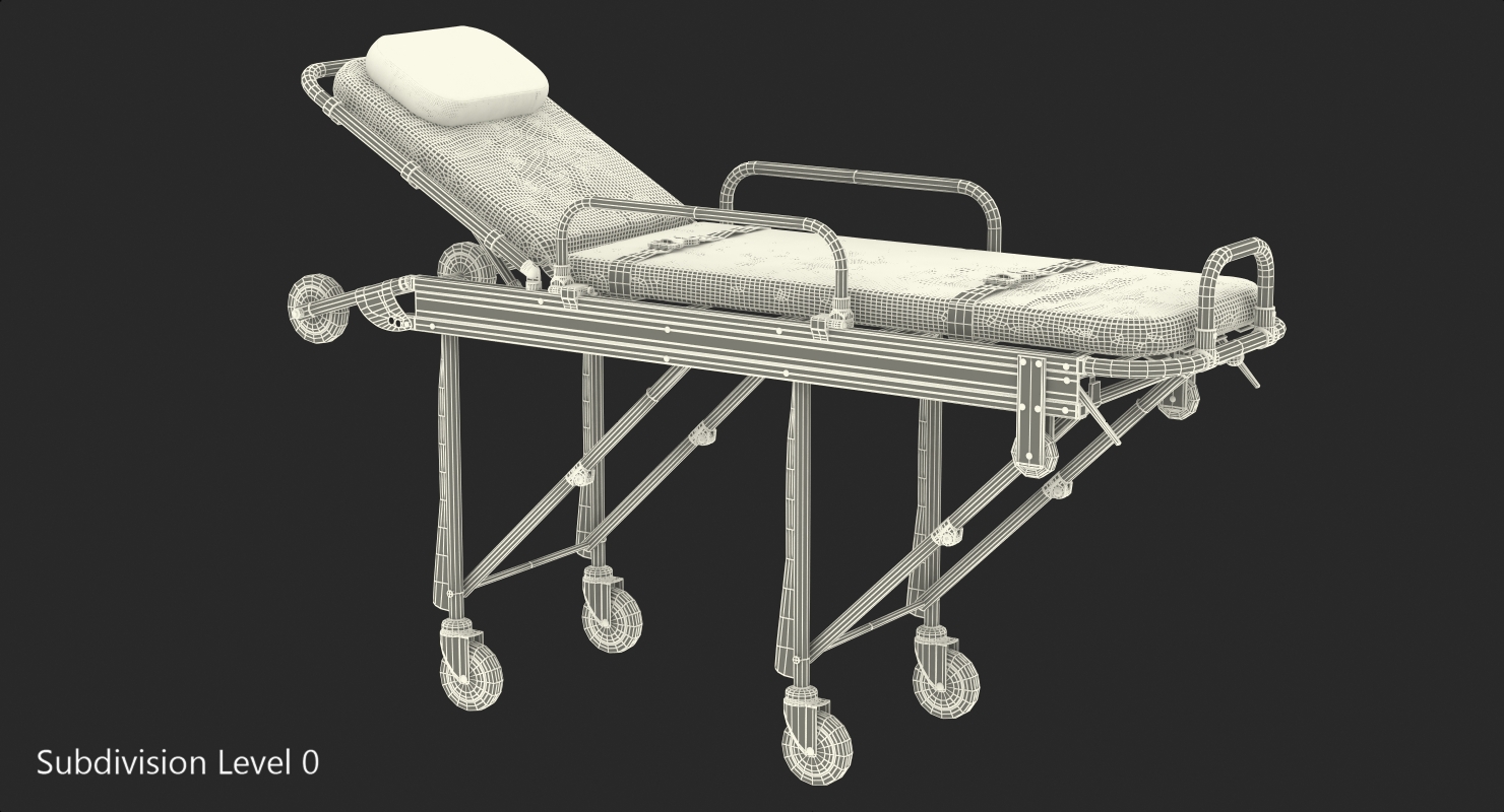 Transport Ambulance Stretcher Trolley 3D