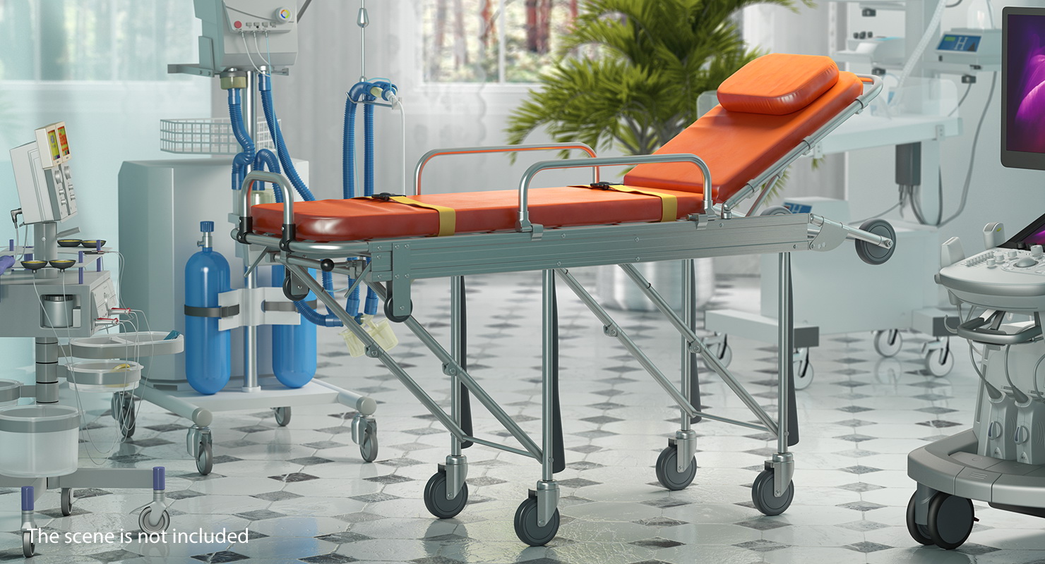 Transport Ambulance Stretcher Trolley 3D