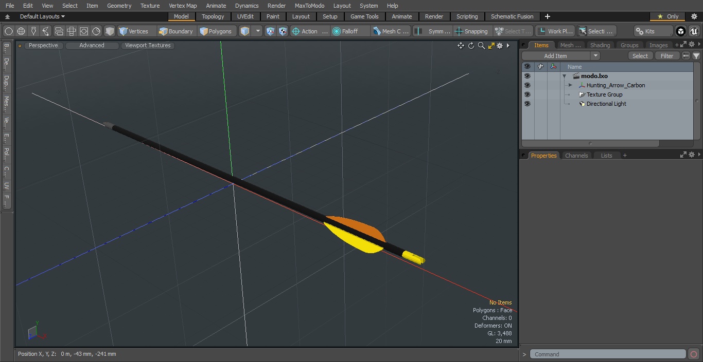 3D model Hunting Arrow Carbon