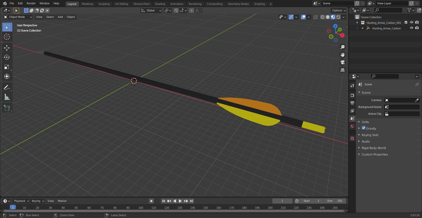 3D model Hunting Arrow Carbon