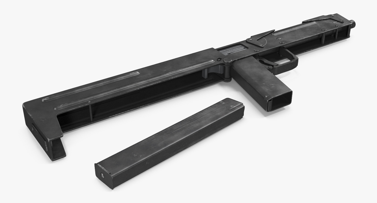 3D model Russian Folding Submachine Gun PP 90 SMG