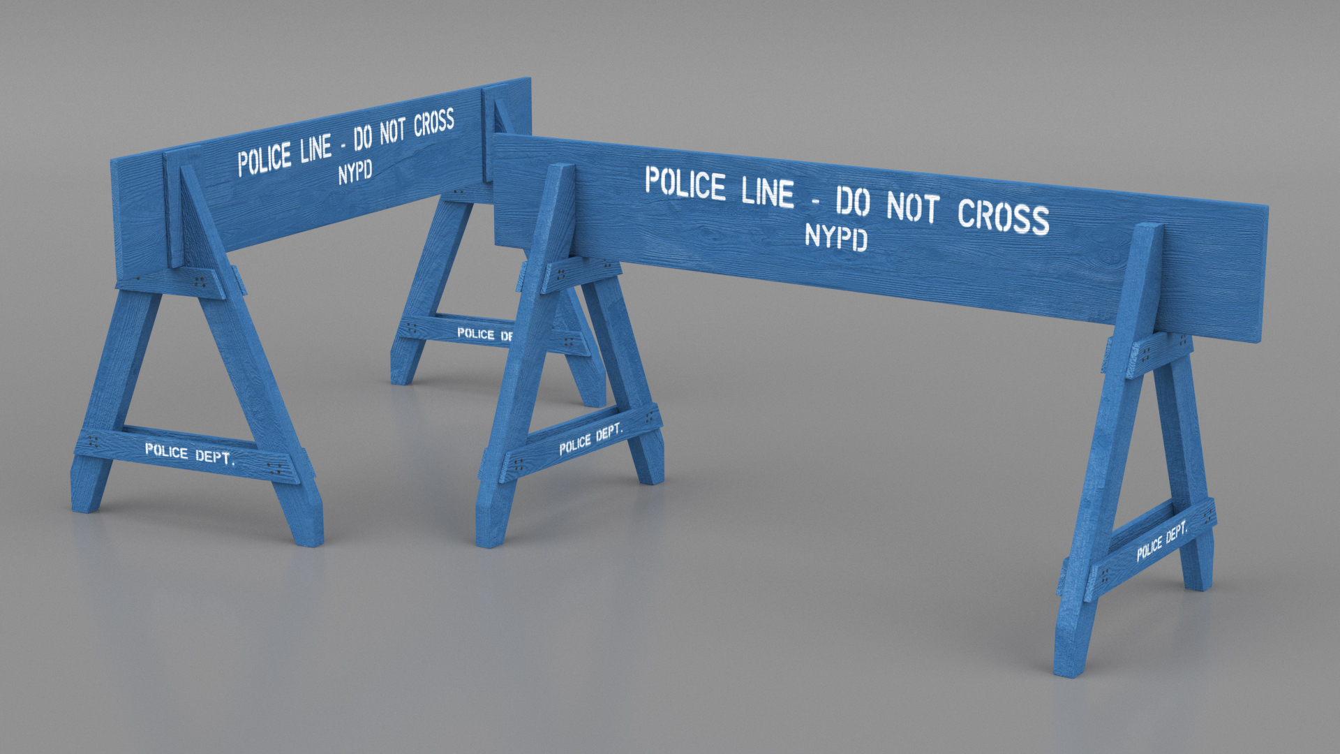 NYPD Police Barricade Barrier 3D model