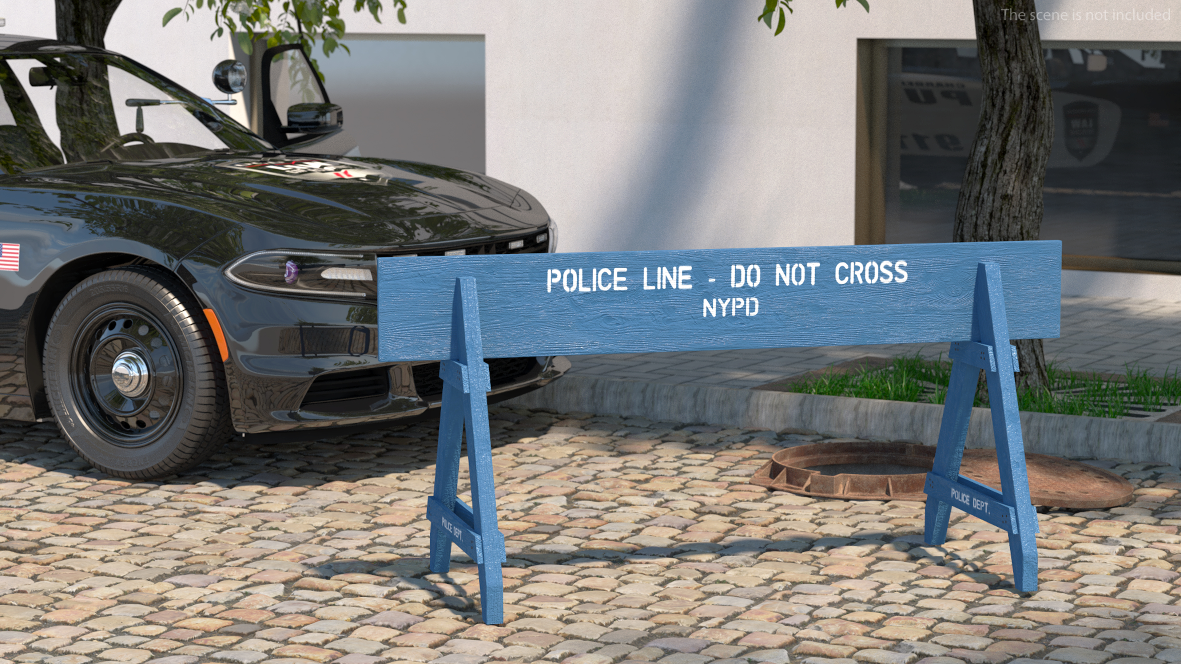 NYPD Police Barricade Barrier 3D model