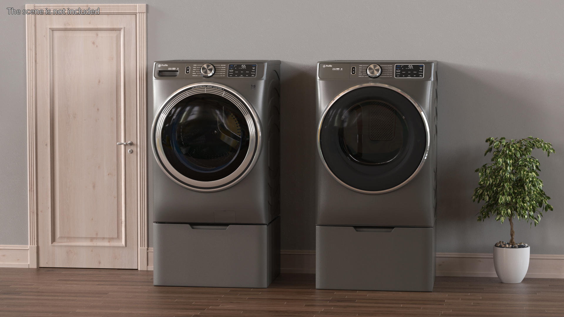 3D Washer and Dryer Set Profile Grey model