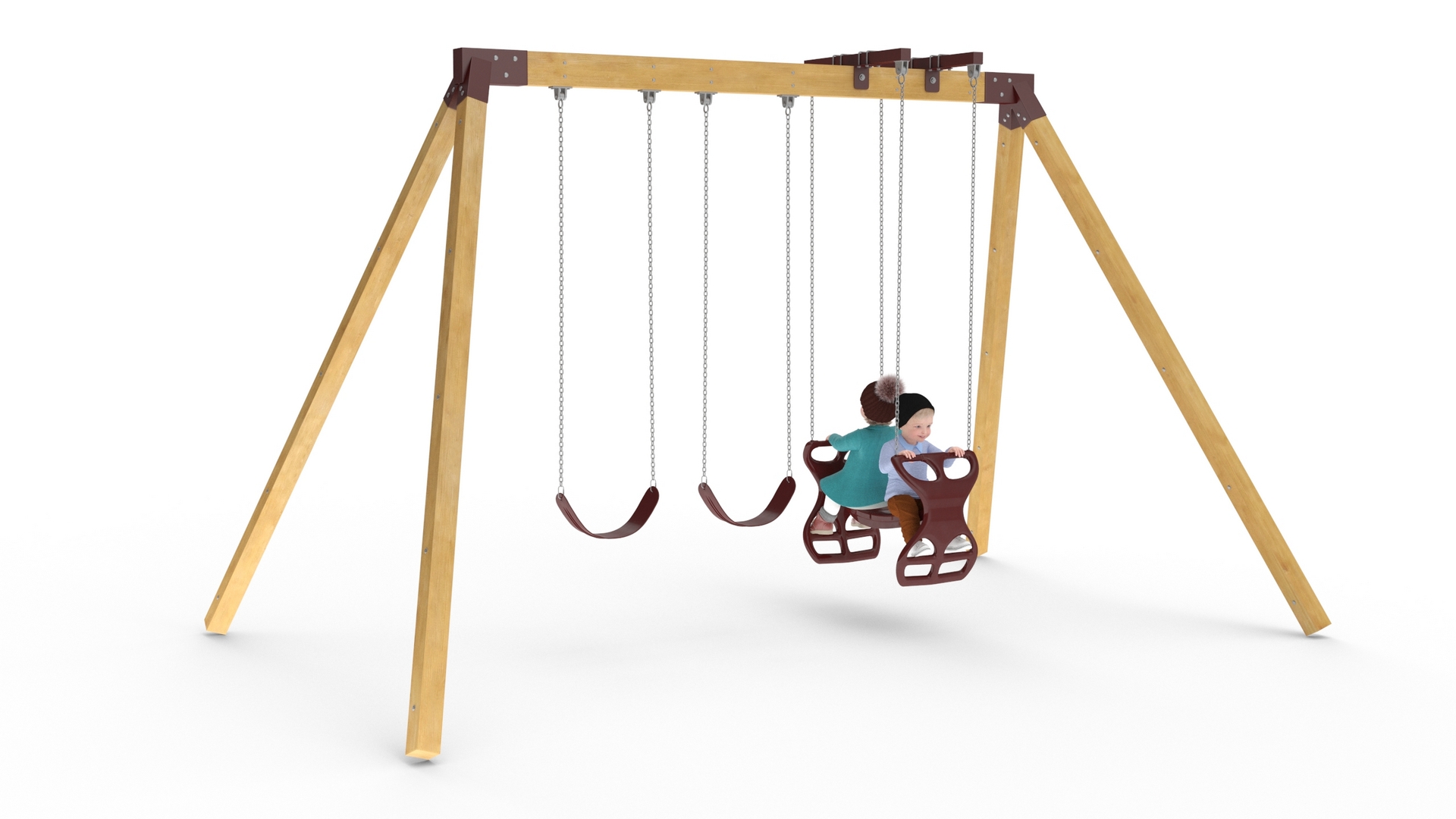 3D Boy and Girl on Swing