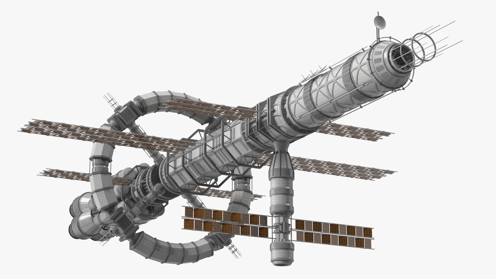 Spaceship Space Station White 3D model