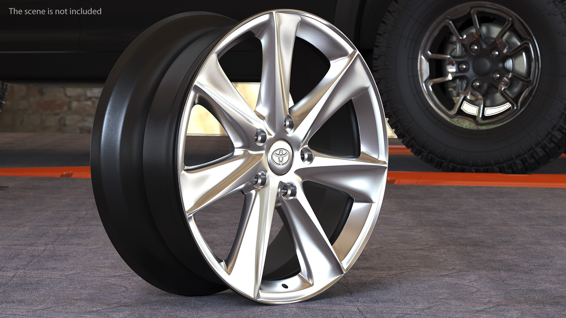 Toyota Silver Car Wheel Rim 3D