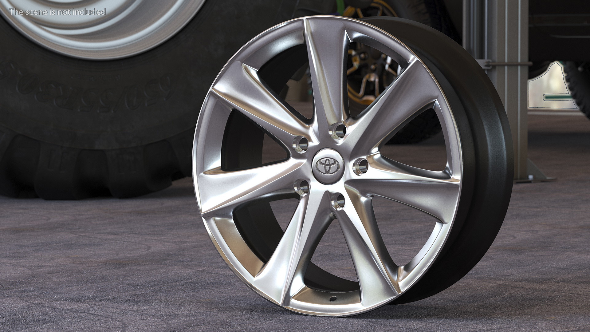 Toyota Silver Car Wheel Rim 3D