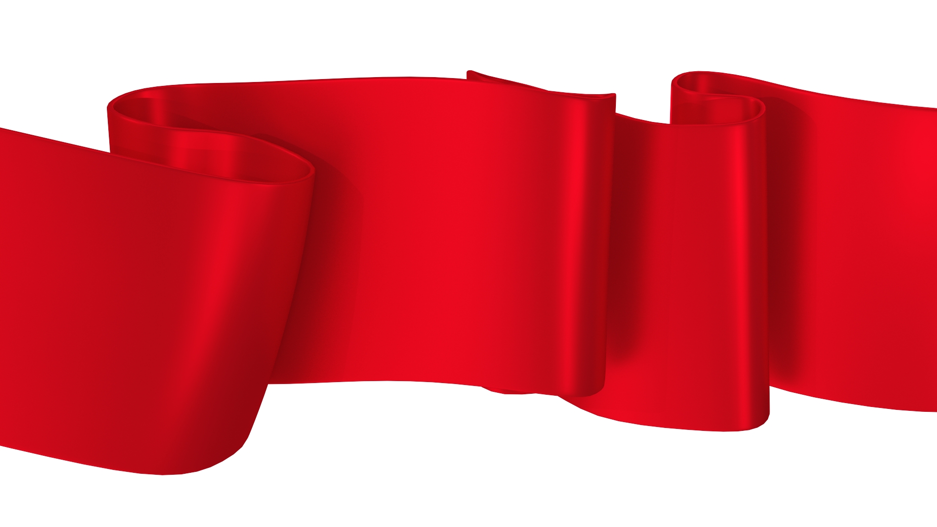 3D Red Label Ribbon Banner model