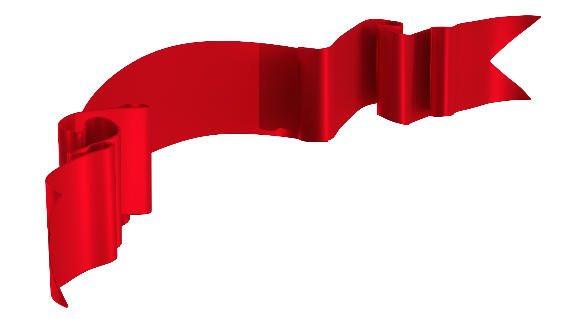 3D Red Label Ribbon Banner model