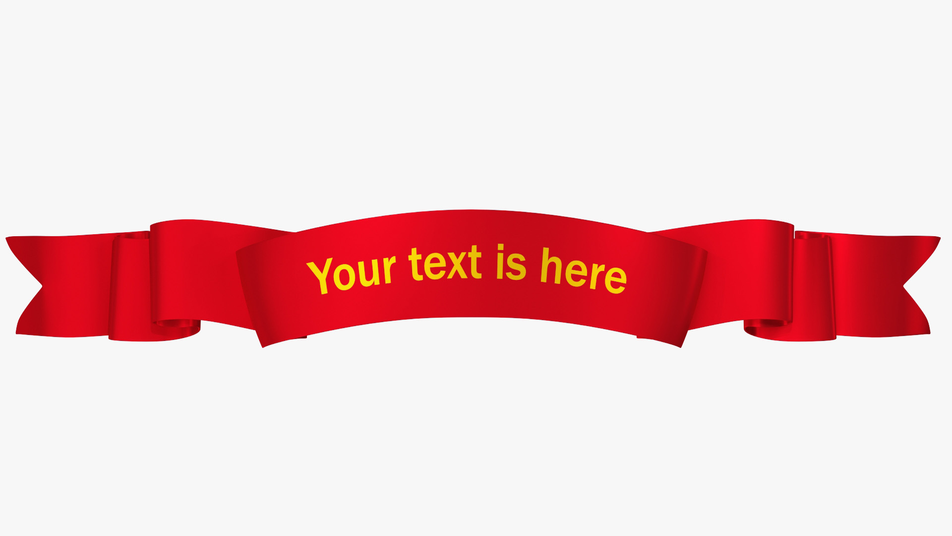 3D Red Label Ribbon Banner model