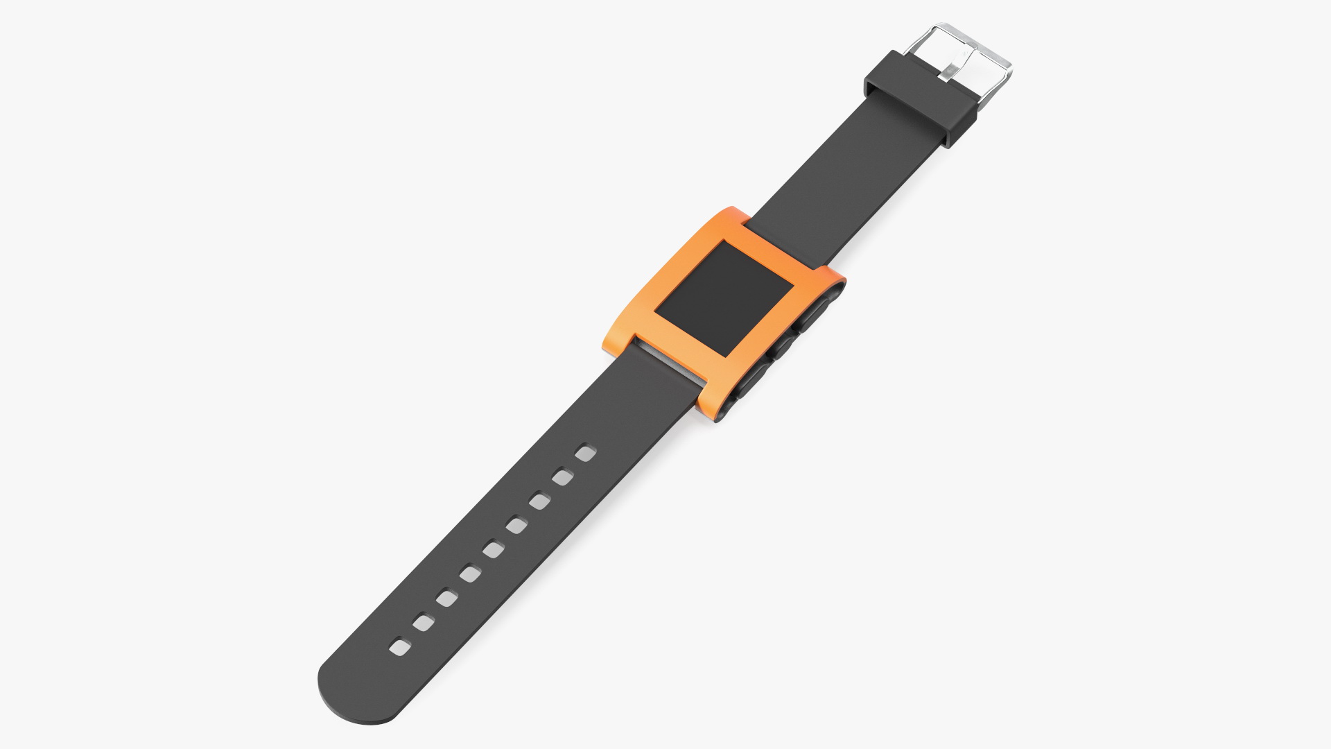 3D Turned Off Pebble Smart Watch with Strap Unbuttoned