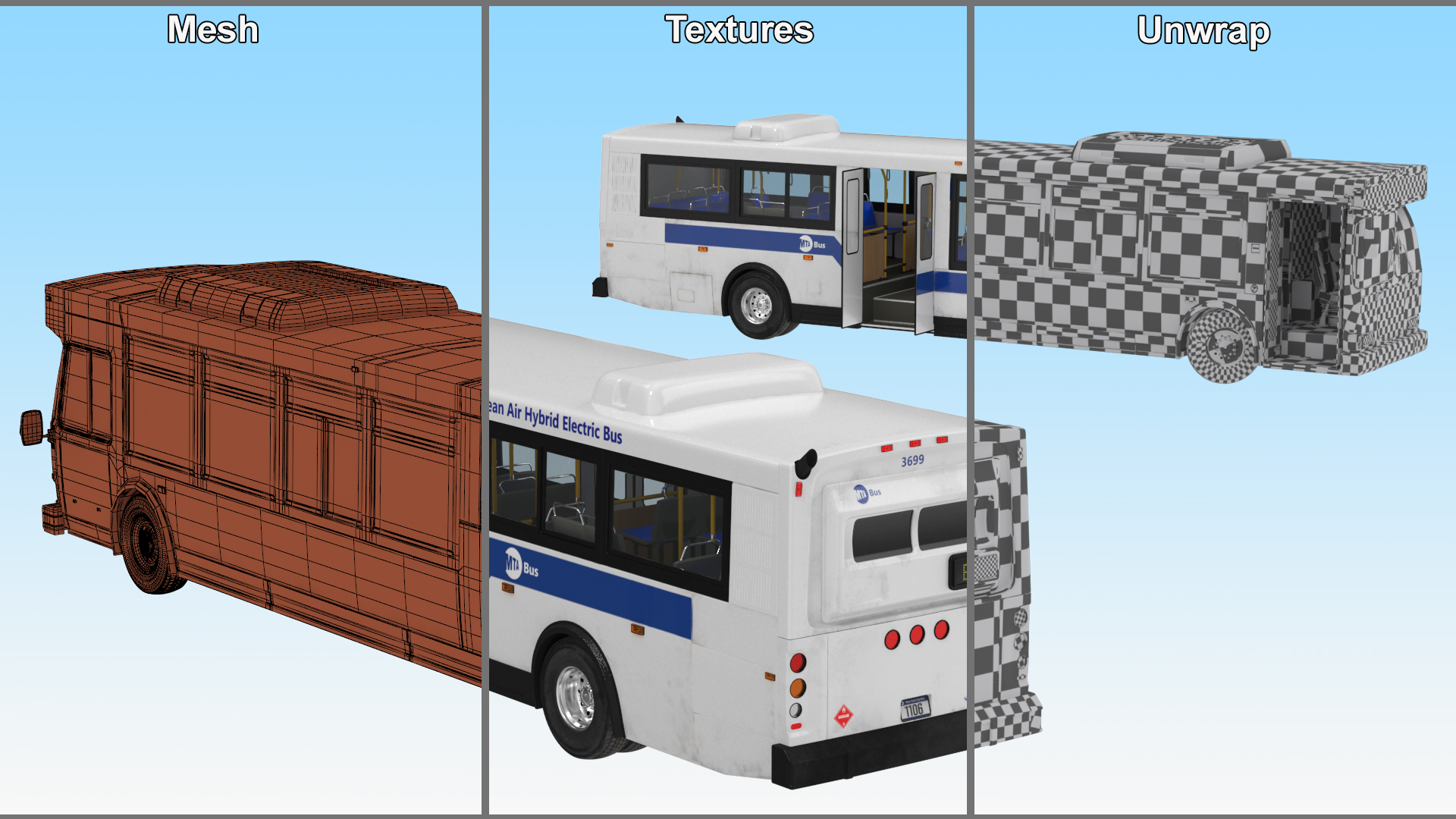 City Transit Bus MTA Q53 3D model