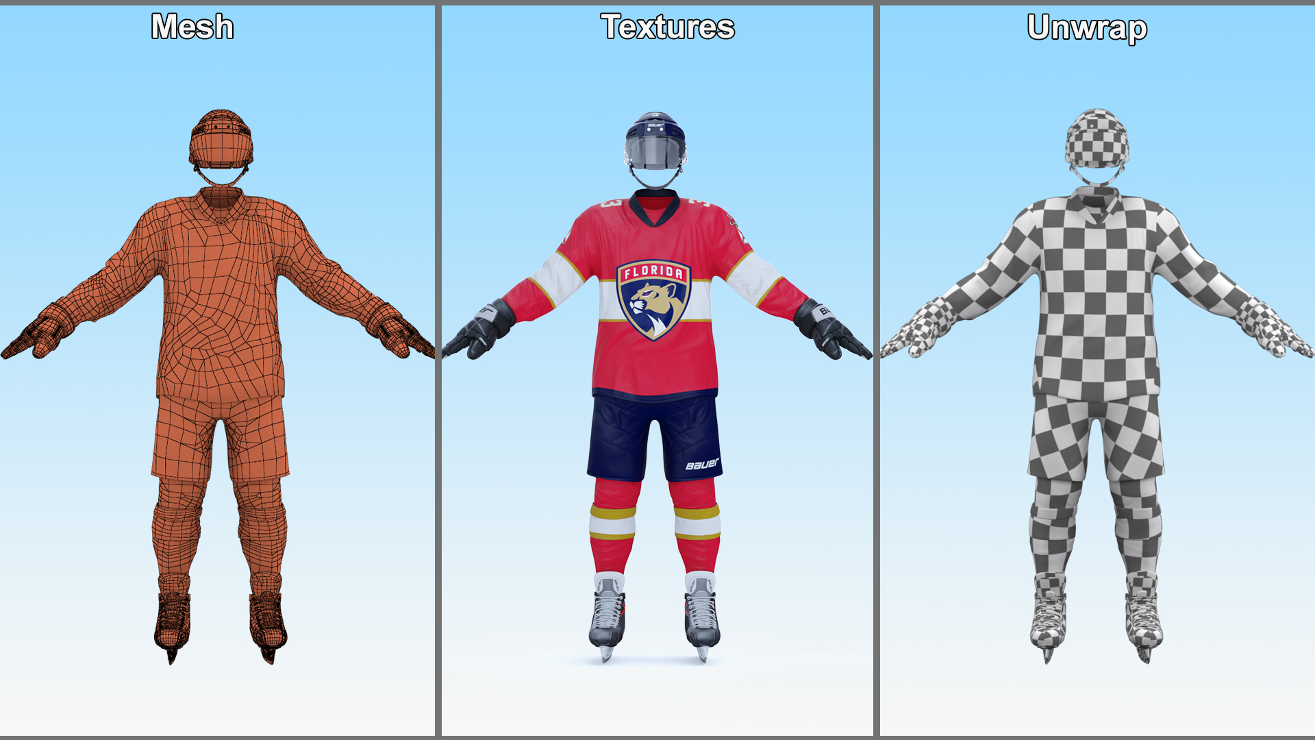 3D Hockey Uniform Florida Panthers