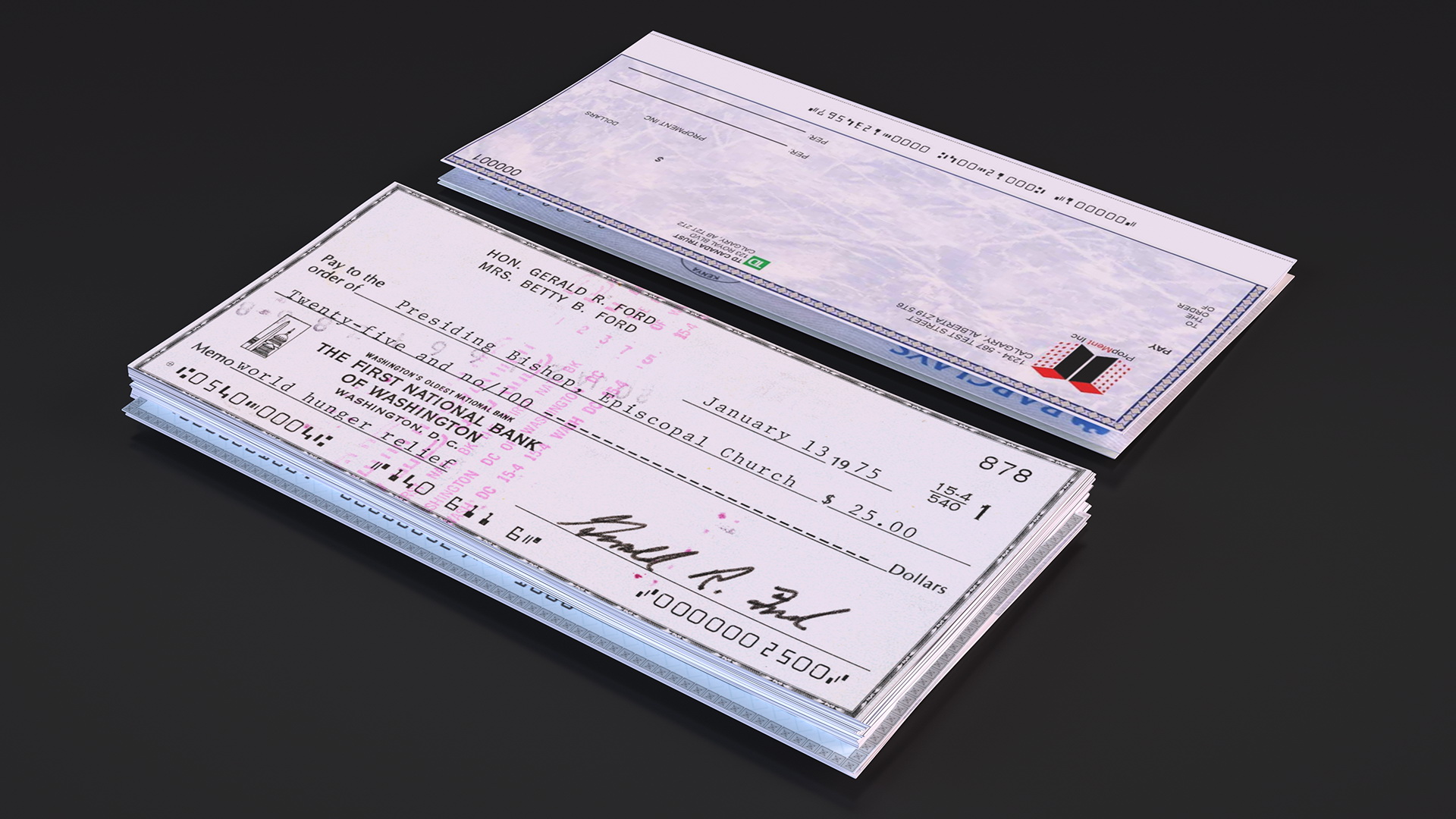 3D Bank Cheque