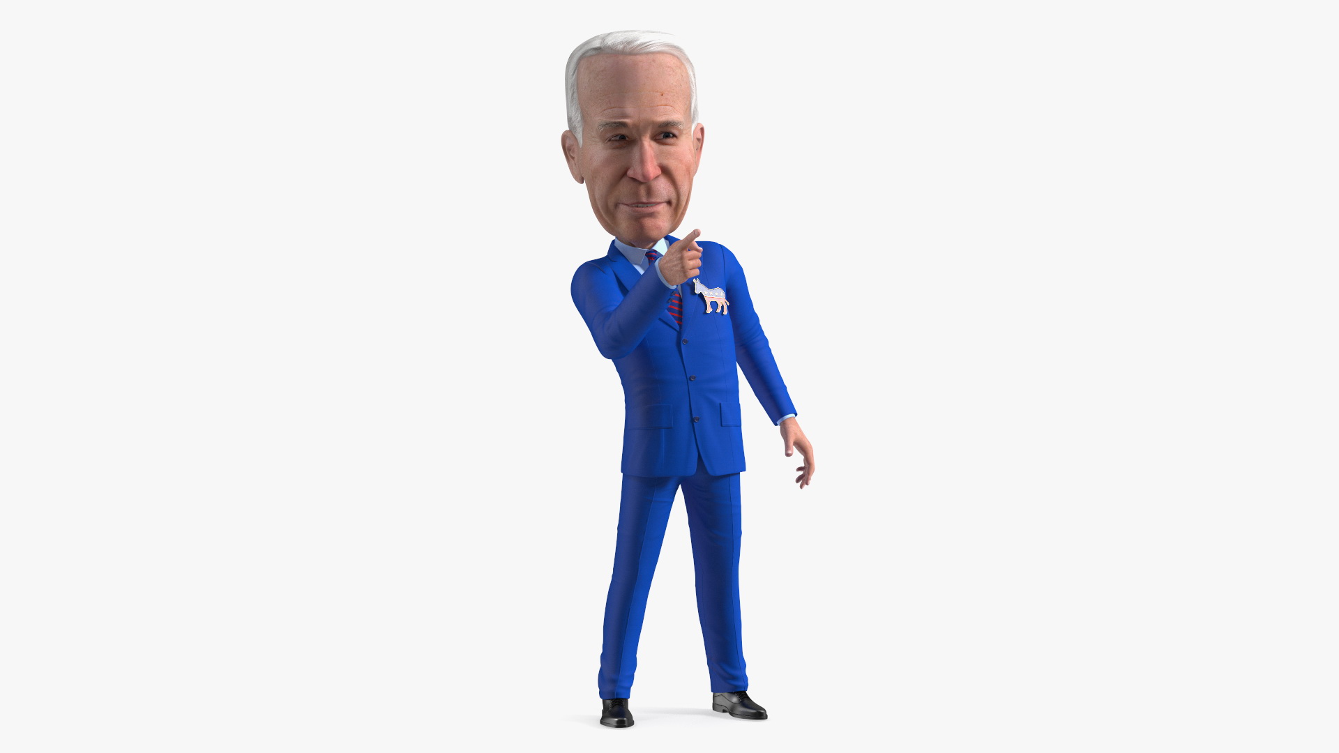 3D Cartoon Joe Biden with Democratic Icon model