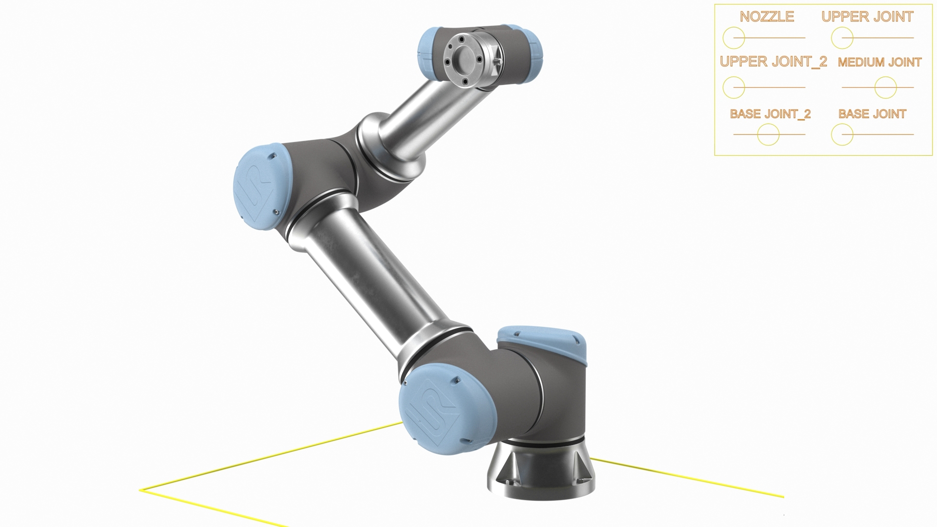 3D model Universal Robots UR5e Industrial Robot Rigged