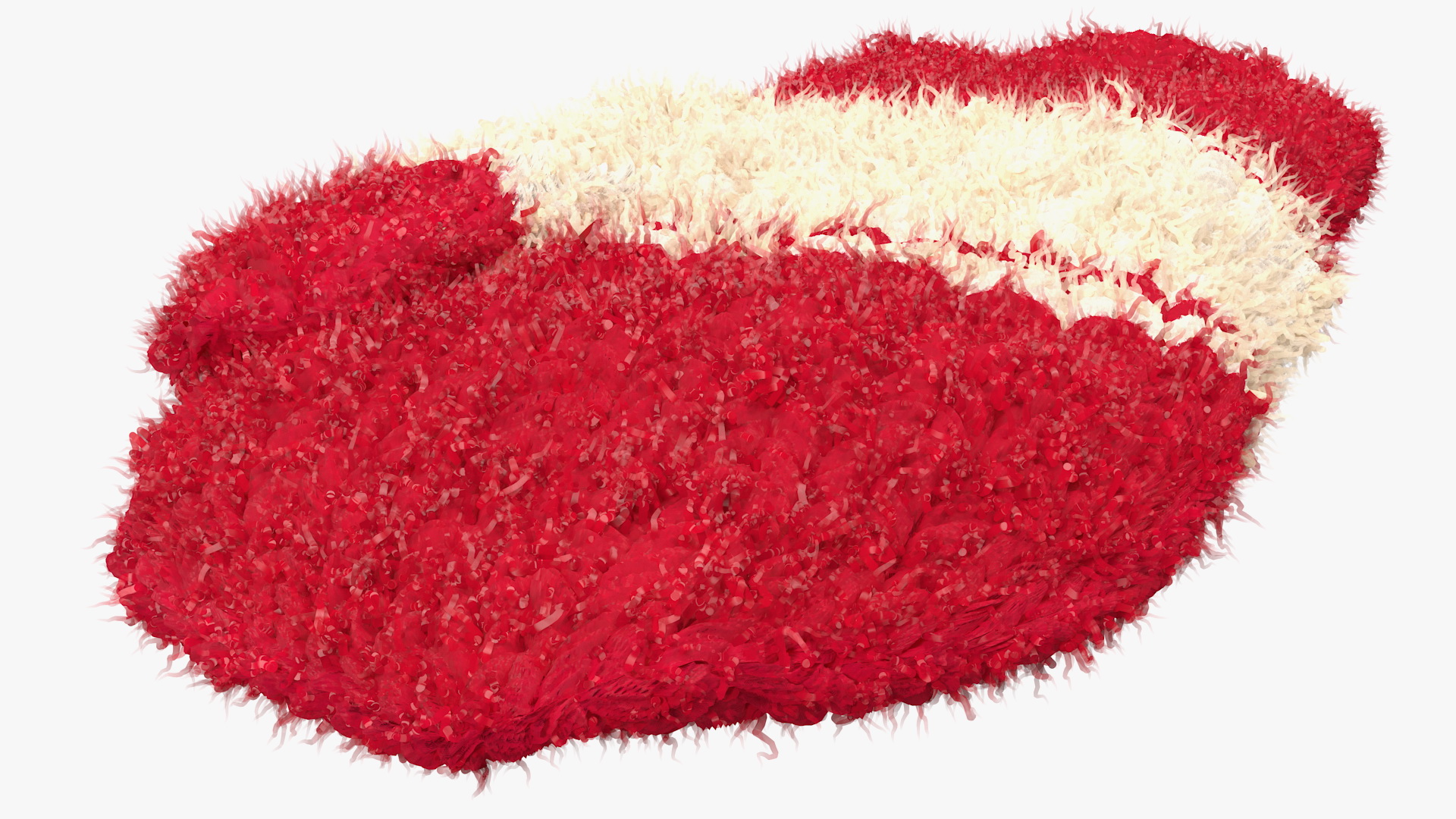 3D Knitted Red Wool Mittens Fur model