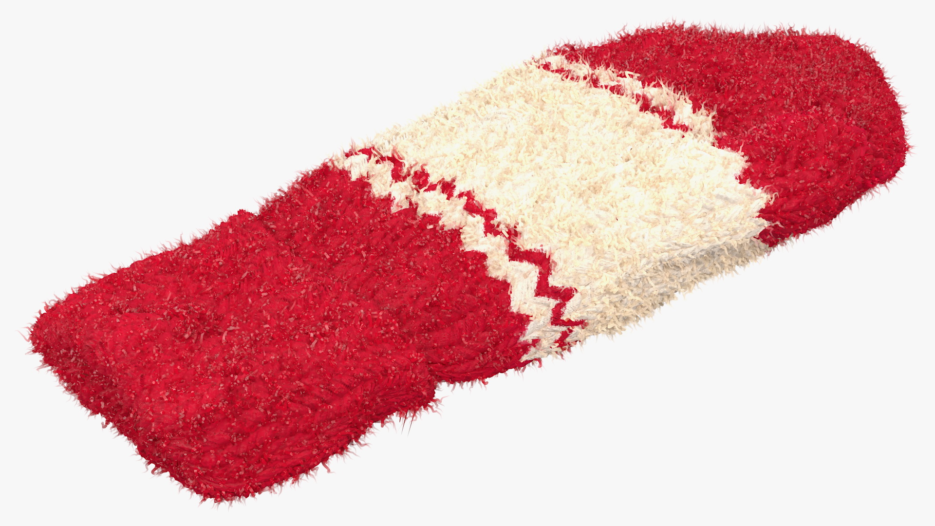 3D Knitted Red Wool Mittens Fur model