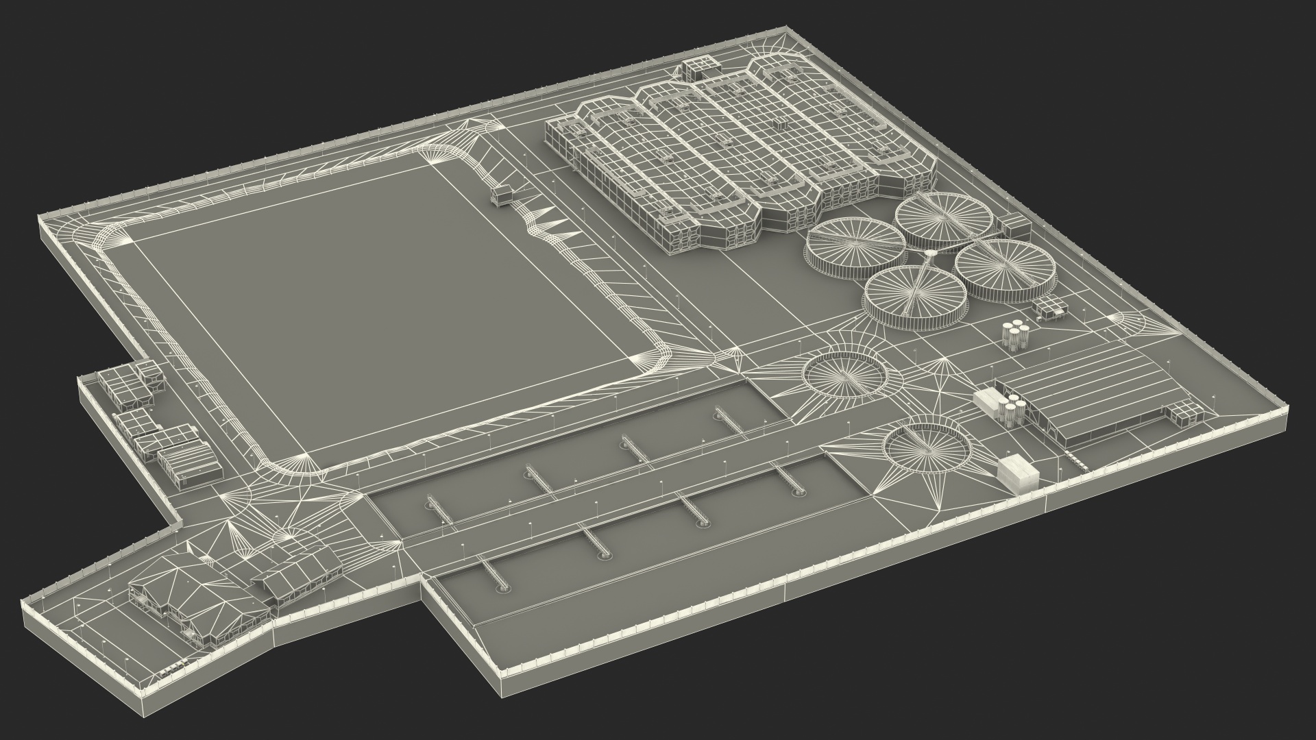 Water Treatment Plant Industrial Structure 3D