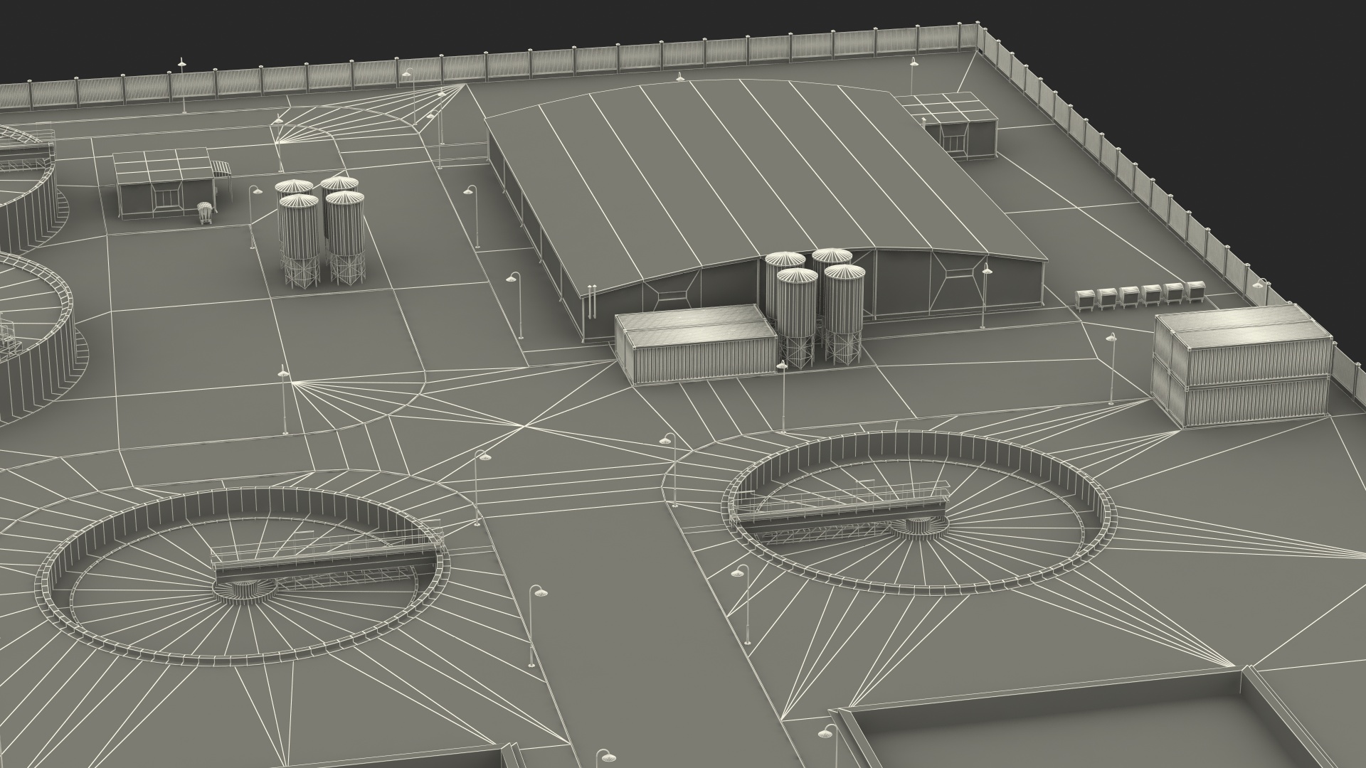 Water Treatment Plant Industrial Structure 3D