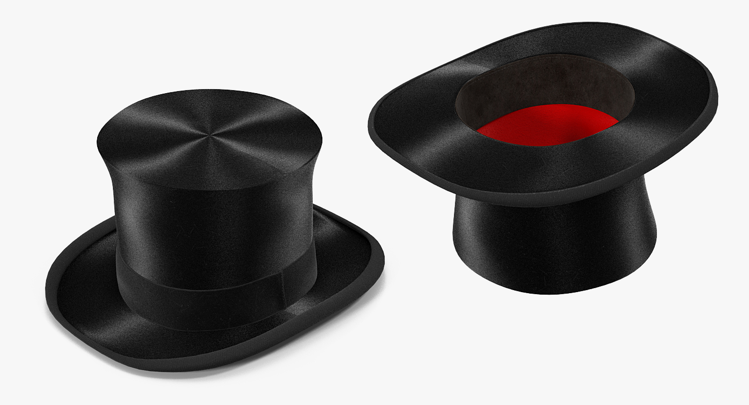 3D model Luxury Black Top Hat