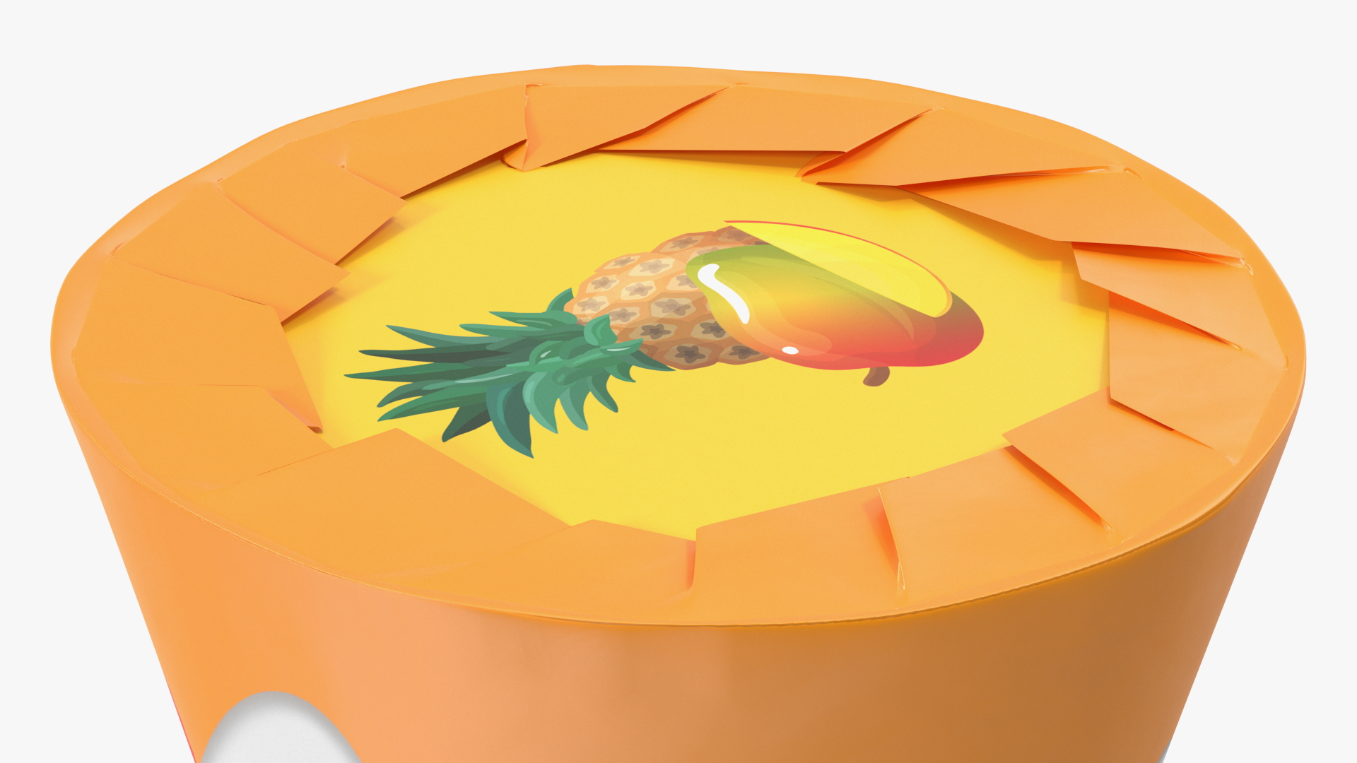 3D Cone Ice Cream Package Mockup Tropic