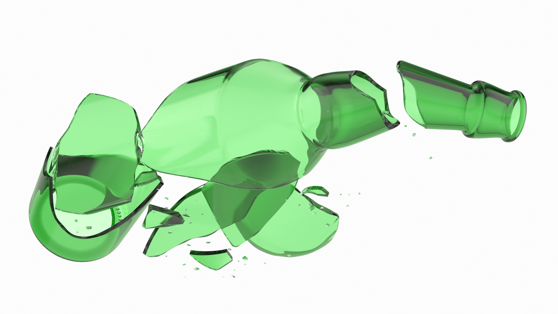 Shattered Glass Bottle 3D