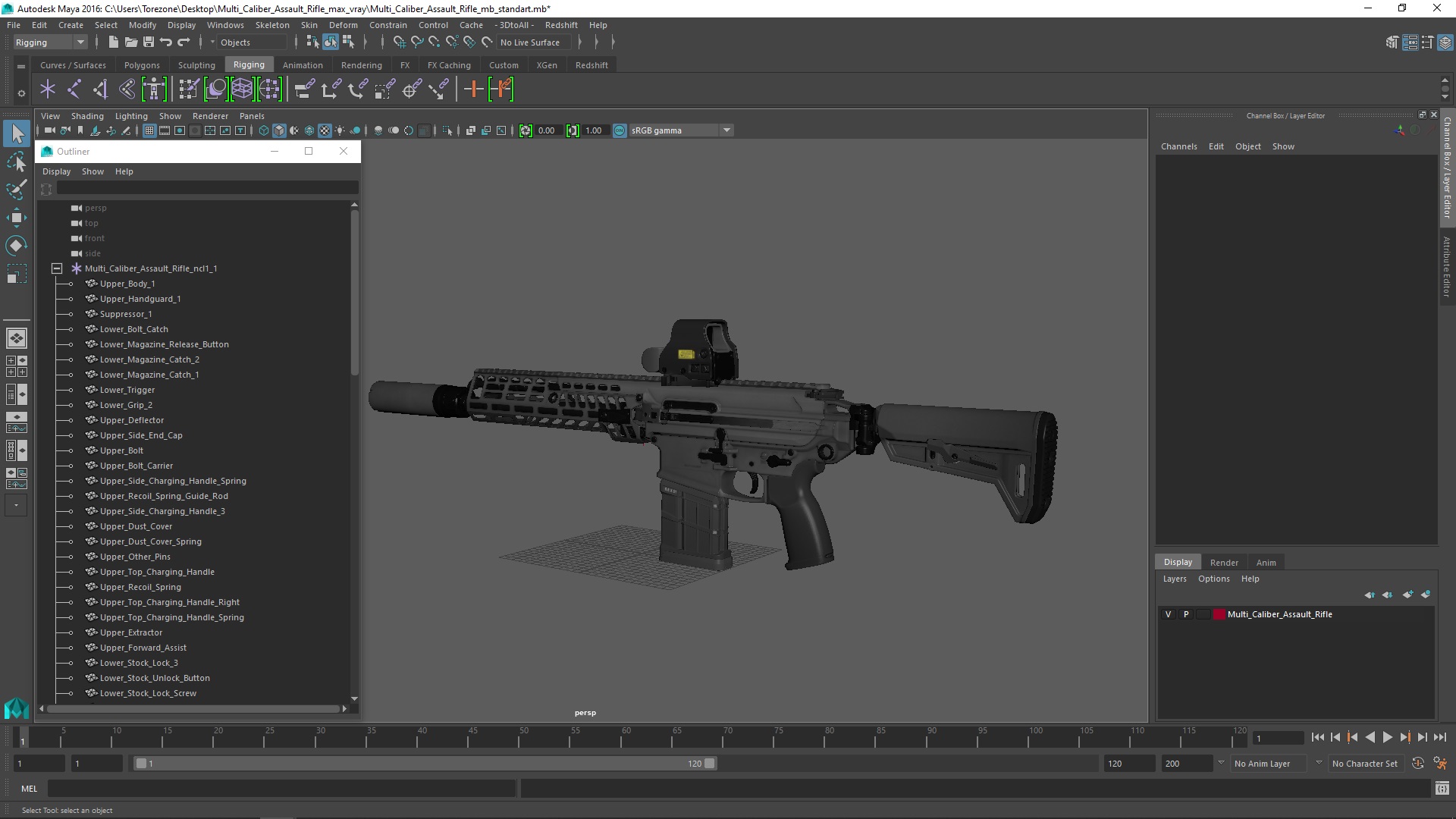 Multi Caliber Assault Rifle 3D