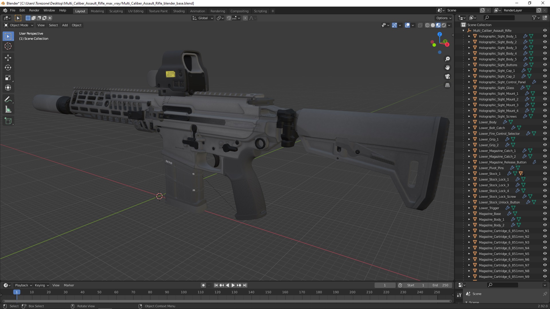 Multi Caliber Assault Rifle 3D