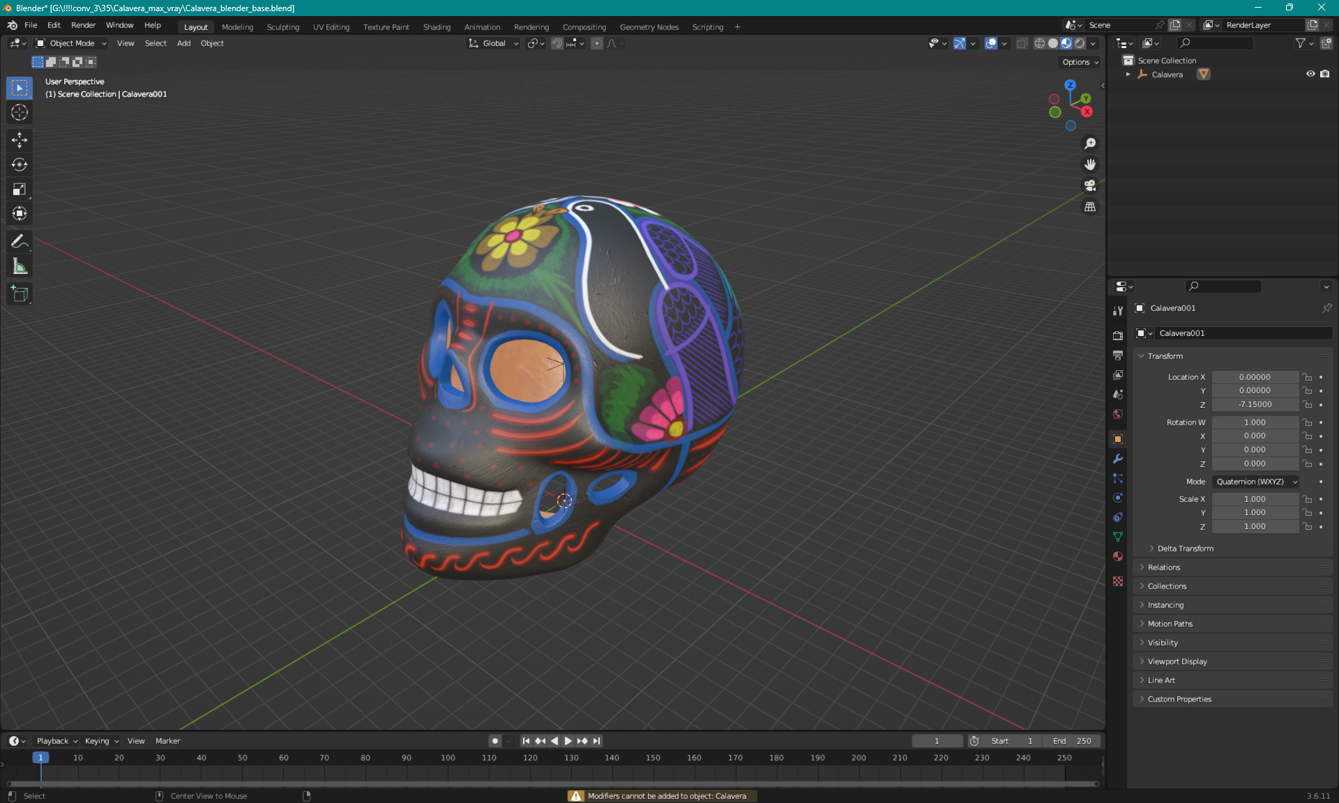 3D model Calavera