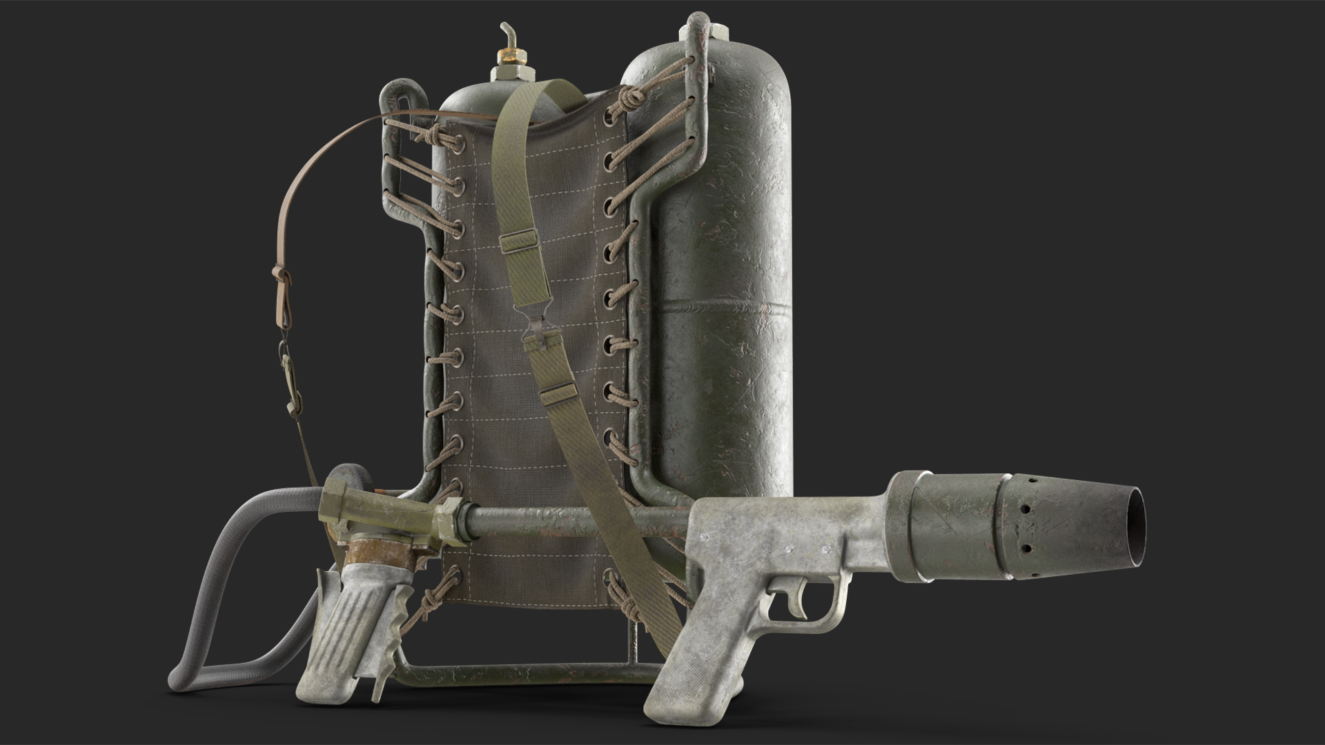 3D M2 Flamethrower Backpack Rigged