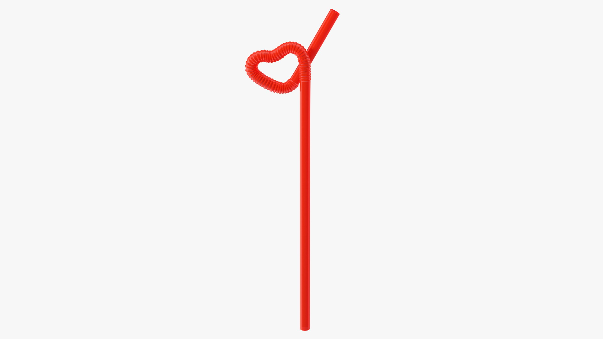 Drinking Straw Heart Shaped 3D