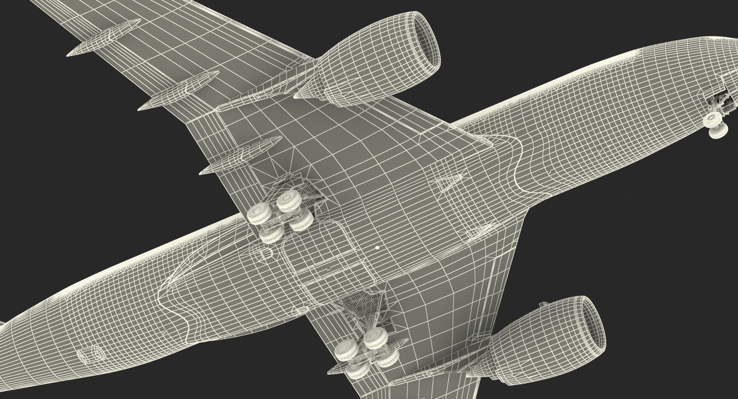 3D Airbus A350 800 Qatar Rigged model