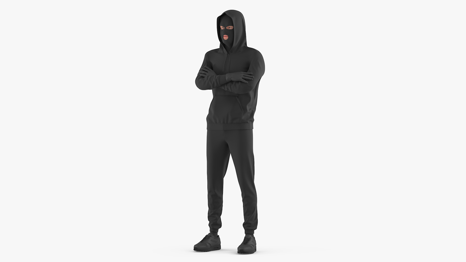 3D Masked Burglar Character Standing Pose model