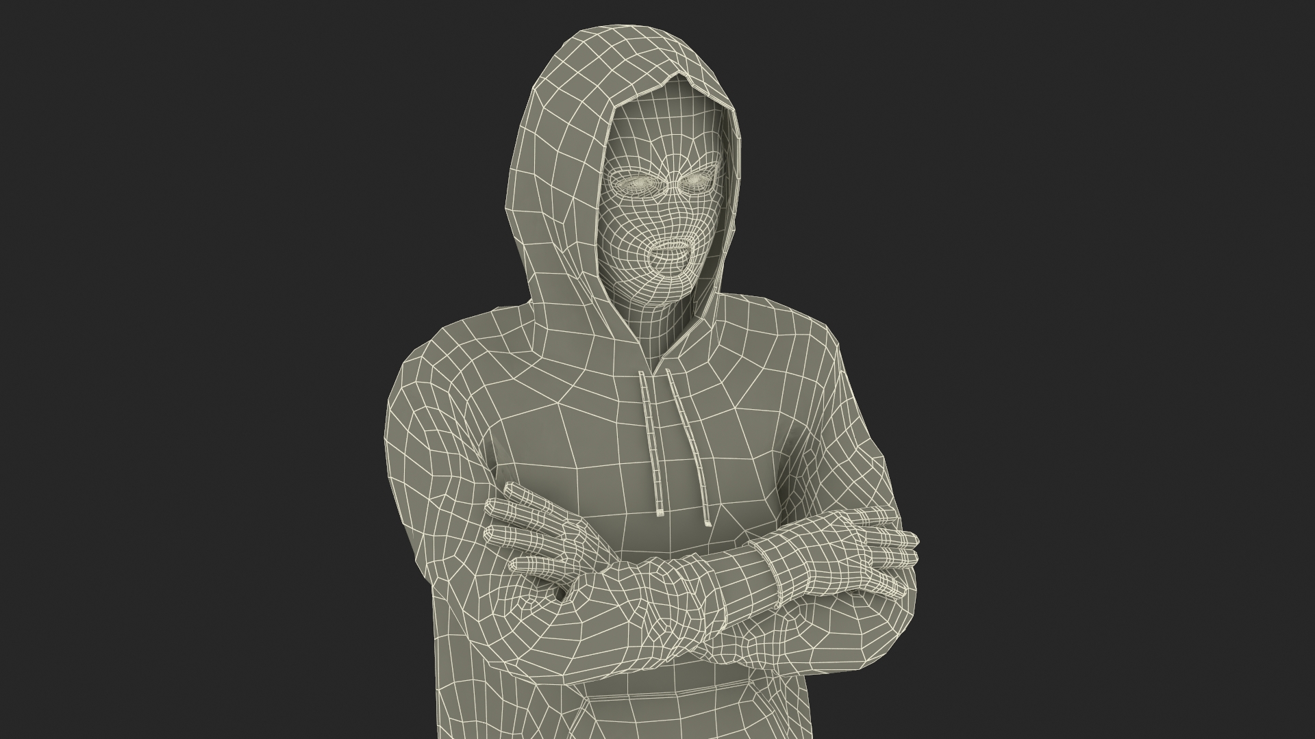 3D Masked Burglar Character Standing Pose model