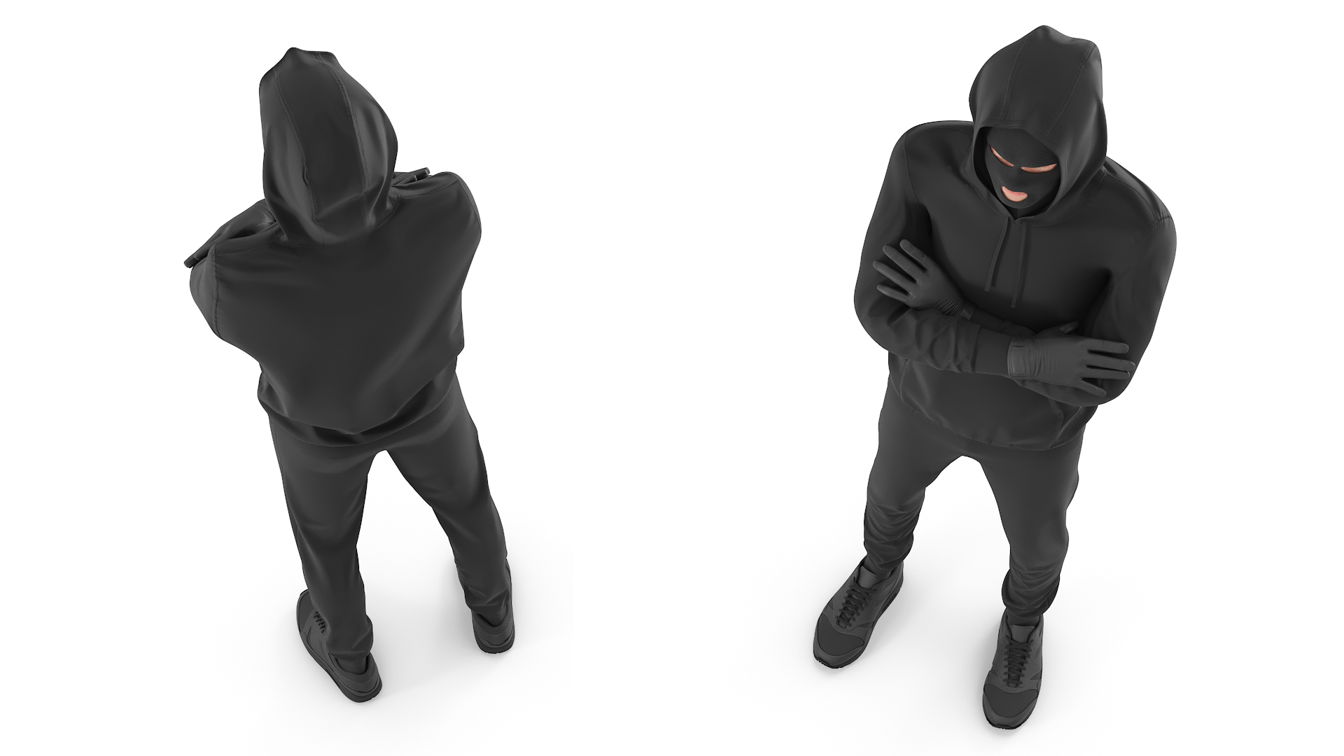 3D Masked Burglar Character Standing Pose model