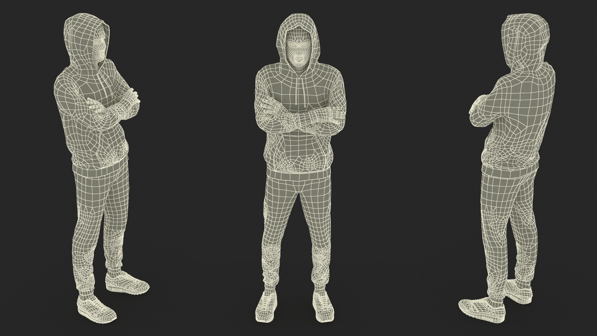 3D Masked Burglar Character Standing Pose model