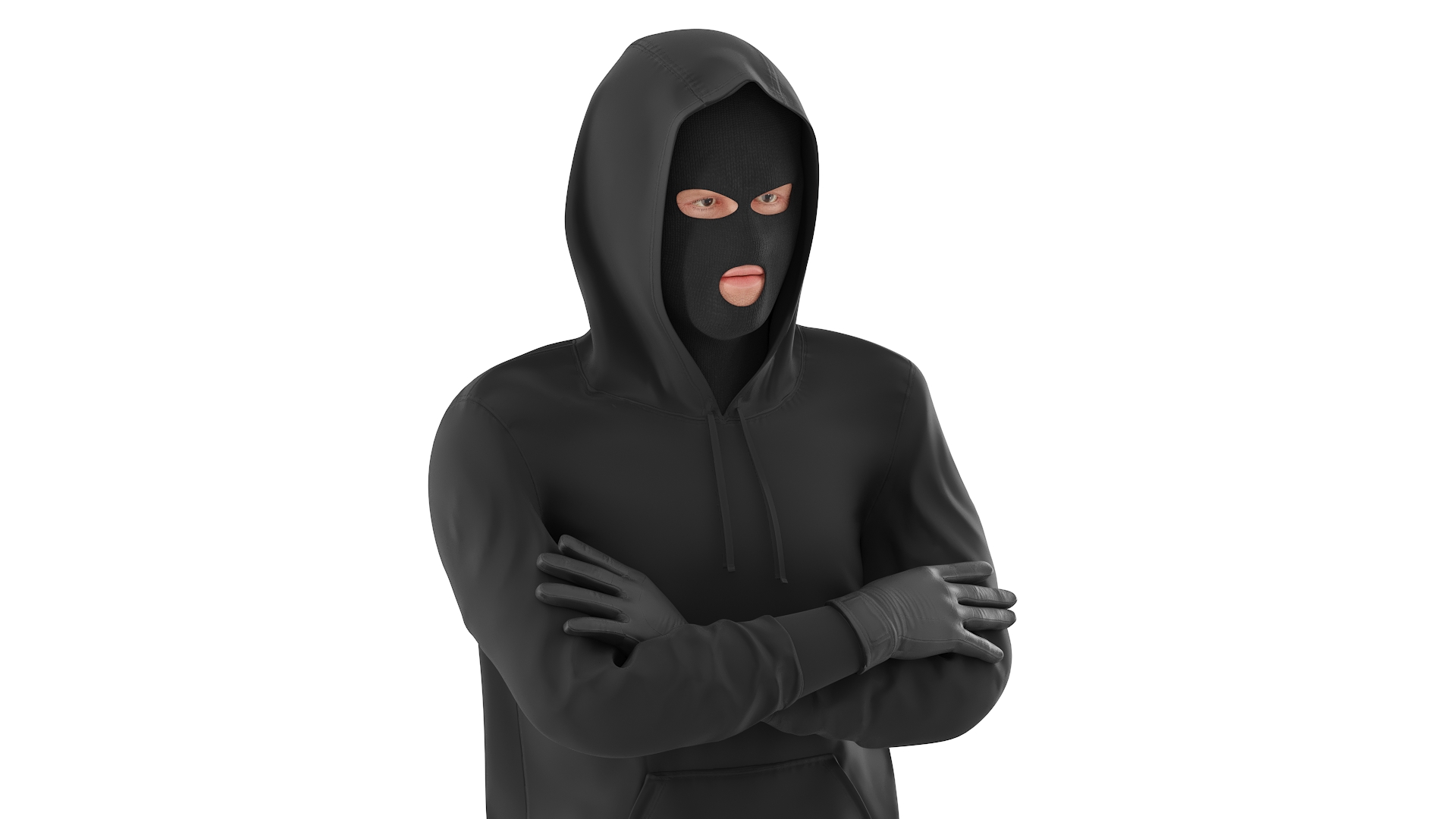 3D Masked Burglar Character Standing Pose model