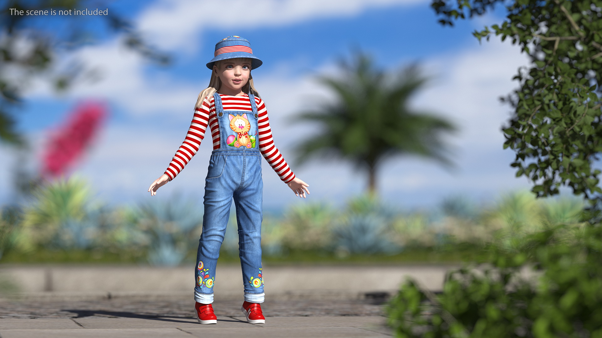 Street Style Baby Girl Rigged 3D model